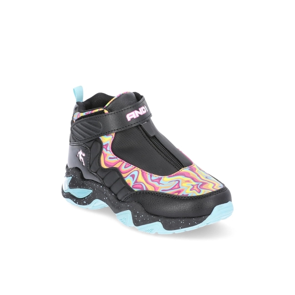 AND1 Kids' Black and Multicolor Sneakers Size 2